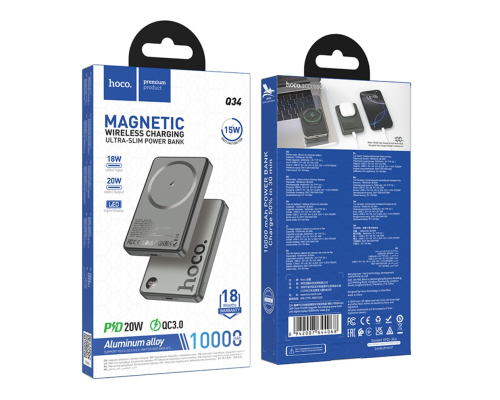 Power Bank Hoco Q34 Magnetic PD 20W (10000 mAh) black PLS-00-00155889