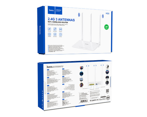 Маршрутизатор HOCO HI30 WiFi4 wireless router EU (6942007640688)