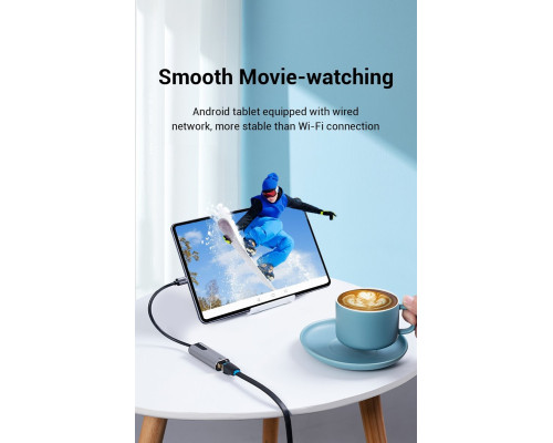 Адаптер Vention USB-C to Gigabit Ethernet Adapter 0.15M Gray Aluminum Alloy Type (CFNHB) (CFNHB)