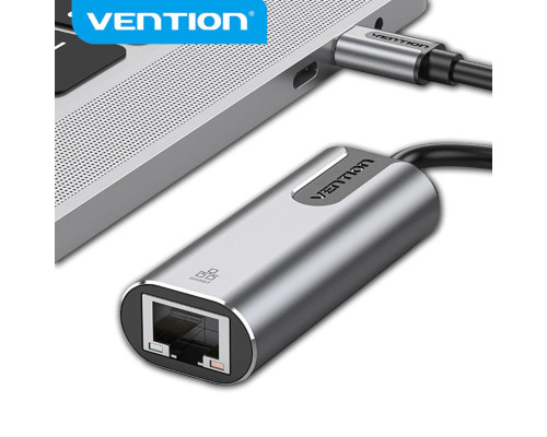 Адаптер Vention USB-C to Gigabit Ethernet Adapter 0.15M Gray Aluminum Alloy Type (CFNHB) (CFNHB)