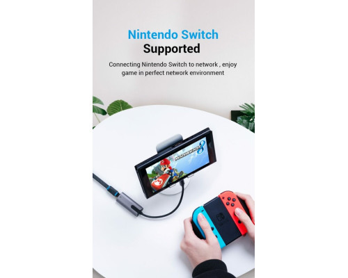 Адаптер Vention USB-C to Gigabit Ethernet Adapter 0.15M Gray Aluminum Alloy Type (CFNHB) (CFNHB)