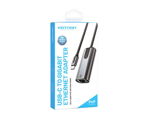 Адаптер Vention USB-C to Gigabit Ethernet Adapter 0.15M Gray Aluminum Alloy Type (CFNHB) (CFNHB)