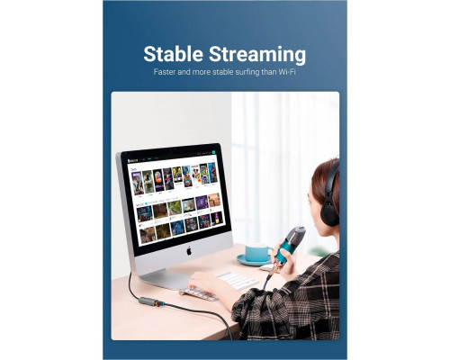 Адаптер Vention USB 3.0-A to Gigabit Ethernet Adapter Gray 0.15M Aluminum Alloy Type (CEWHB) (CEWHB)