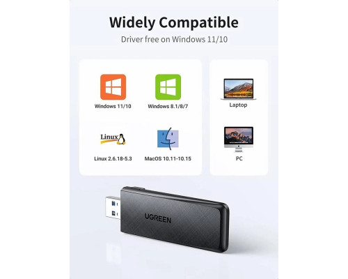 WI-FI-адаптер UGREEN CM492 AC1300 Wireless Network Adapter(UGR-50340) (UGR-50340)