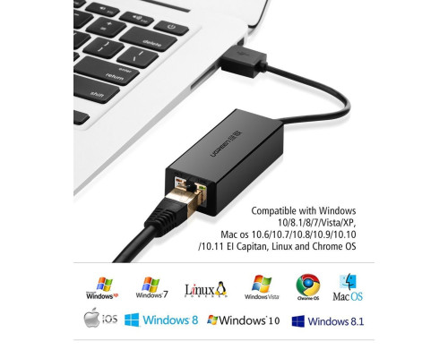 Адаптер UGREEN USB 3.0 Gigabit Ethernet Adapter (Black) (UGR-20256)