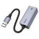 Мережевий адаптер HOCO UA37 USB ethernet adapter (1000 Mbps) Metal Gray (6942007647274)