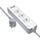 Мережевий подовжувач BOROFONE BAC9 Power 3-position socket(PD20W/1C3A)(EU/GER)(L=3M) White (6941991116667)