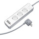 Мережевий подовжувач BOROFONE BAC9 Power 3-position socket(PD20W/1C3A)(EU/GER)(L=3M) White (6941991116667)
