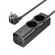 Мережевий подовжувач HOCO NS10 Wisdom 2-position (PD67W/3C1A) desktop socket (EU/GER) Black (6942007638500)