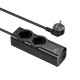 Мережевий подовжувач HOCO NS10 Wisdom 2-position (PD67W/3C1A) desktop socket (EU/GER) Black (6942007638500)