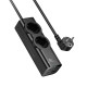 Мережевий подовжувач HOCO NS10 Wisdom 2-position (PD67W/3C1A) desktop socket (EU/GER) Black (6942007638500)