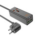 Мережевий подовжувач HOCO AC10A Barry PD65W GaN (2C2A with 1 socket) desktop charger Black (6942007601672)
