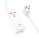 Мережевий подовжувач HOCO AC10A Barry PD65W GaN (2C2A with 1 socket) desktop charger White (6942007601689)