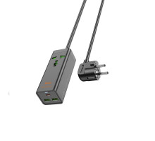 Мережевий подовжувач HOCO AC9A Talent PD30W(1C2A with 1 socket) desktop charger Black (6942007601634)