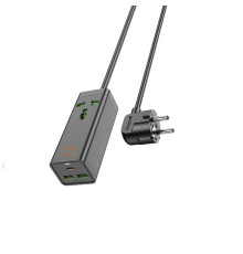 Мережевий подовжувач HOCO AC9A Talent PD30W(1C2A with 1 socket) desktop charger Black (6942007601634)