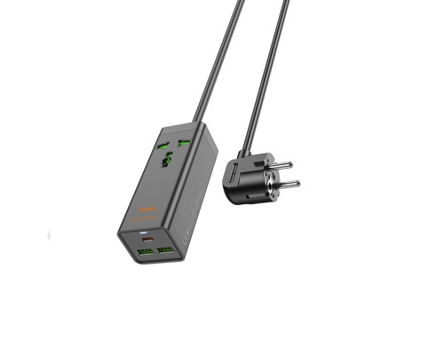 Мережевий подовжувач HOCO AC9A Talent PD30W(1C2A with 1 socket) desktop charger Black (6942007601634)