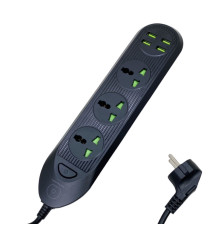 Мережевий подовжувач WUW C133 4USB+3Socket 2500W 2m Black (WUW-C133)