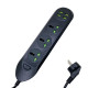 Мережевий подовжувач WUW C133 4USB+3Socket 2500W 2m Black (WUW-C133)