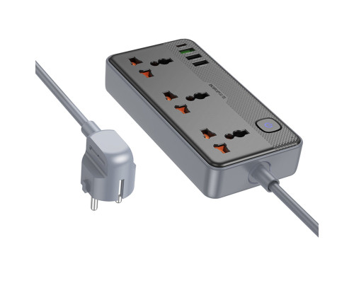 Мережевий подовжувач BOROFONE BAC3A Roy 3 position socket(PD20W/1C3A)(EU) Black (6941991111464)