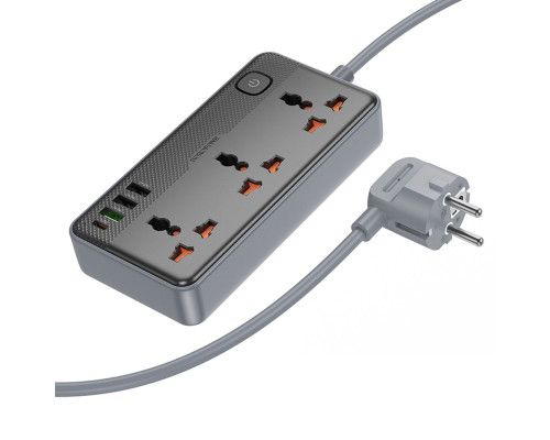 Мережевий подовжувач BOROFONE BAC3A Roy 3 position socket(PD20W/1C3A)(EU) Black (6941991111464)