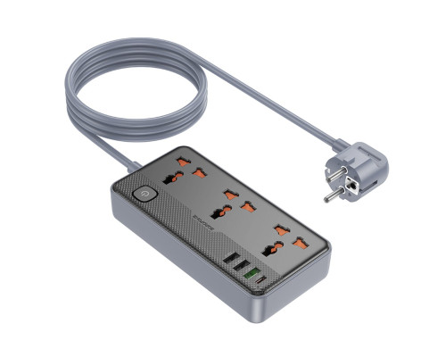 Мережевий подовжувач BOROFONE BAC3A Roy 3 position socket(PD20W/1C3A)(EU) Black (6941991111464)