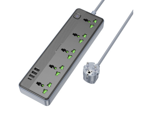 Мережевий подовжувач BOROFONE BAC4A Lord 5 position socket(1C3A)(EU) Black (6941991111488)