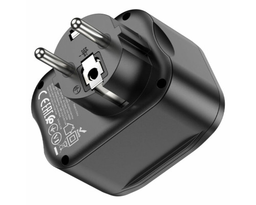 Мережевий зарядний пристрій HOCO NS3 Multifunctional socket(including 1C2A PD20W fast charge) Black (6931474766168)