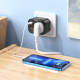 Мережевий зарядний пристрій HOCO NS3 Multifunctional socket(including 1C2A PD20W fast charge) Black (6931474766168)