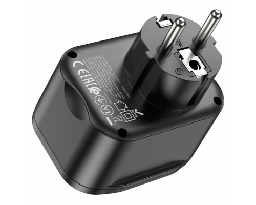 Мережевий зарядний пристрій HOCO NS3 Multifunctional socket(including 1C2A PD20W fast charge) Black (6931474766168)