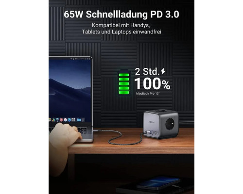 Мережевий зарядний пристрій UGREEN CD268 65W DigiNest Cube (2C2A) (UGR-60113) (UGR-60113)