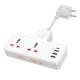 Мережевий подовжувач HOCO AC12A Reise 2-position expansion socket(PD30W/1C3A) White (6942007607100)