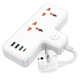 Мережевий подовжувач HOCO AC12A Reise 2-position expansion socket(PD30W/1C3A) White (6942007607100)
