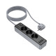 Мережевий подовжувач BOROFONE BAC8 Power 3-position socket(1C3A)(EU/GER)(L=2M) Black (6941991116636)