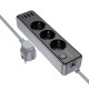 Мережевий подовжувач BOROFONE BAC8 Power 3-position socket(1C3A)(EU/GER)(L=2M) Black (6941991116636)