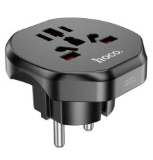 Мережевий зарядний пристрій HOCO AC6 Unimpeded universal conversion plug Black (6931474791511)
