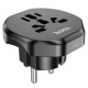 Мережевий зарядний пристрій HOCO AC6 Unimpeded universal conversion plug Black (6931474791511)