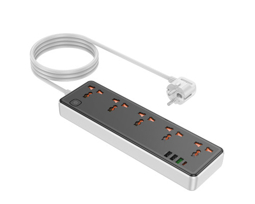Мережевий подовжувач HOCO AC14A Rico 5-position socket(PD30W/1C3A) Black (6942007607179)