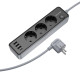 Мережевий подовжувач BOROFONE BAC8 Power 3-position socket(1C3A)(EU/GER)(L=3M) Black (6941991116643)