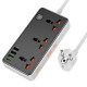 Мережевий подовжувач HOCO AC8A Storm 3-position socket(PD30W/1C3A) Black (6942007600095)