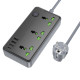 Мережевий подовжувач BOROFONE BAC2A Leya 3 position socket(1C3A)(EU) Black (6941991111440)