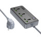 Мережевий подовжувач BOROFONE BAC2A Leya 3 position socket(1C3A)(EU) Black (6941991111440)