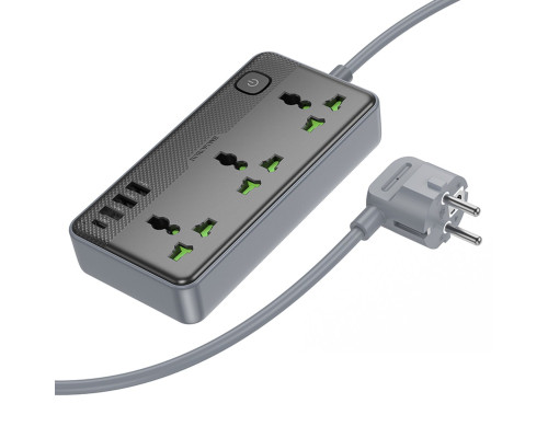 Мережевий подовжувач BOROFONE BAC2A Leya 3 position socket(1C3A)(EU) Black (6941991111440)