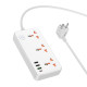 Мережевий подовжувач HOCO AC8A Storm 3-position socket(PD30W/1C3A) White (6942007600101)