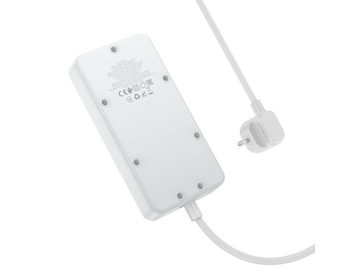 Мережевий подовжувач HOCO AC8A Storm 3-position socket(PD30W/1C3A) White (6942007600101)