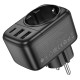 Мережевий фільтр BOROFONE BAC14 Wide 1-socket wall outlet (1C2A) (EU/GER) Black (6941991118890)