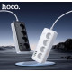 Мережевий подовжувач HOCO AC22 Sunlight 4-bit (PD30W/1C3A) desktop socket (EU/GER)(L=3M) Black (6942007636728)