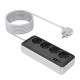 Мережевий подовжувач HOCO AC22 Sunlight 4-bit (PD30W/1C3A) desktop socket (EU/GER)(L=3M) Black (6942007636728)