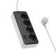 Мережевий подовжувач HOCO AC22 Sunlight 4-bit (PD30W/1C3A) desktop socket (EU/GER)(L=3M) Black (6942007636728)