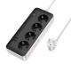 Мережевий подовжувач HOCO AC22 Sunlight 4-bit (PD30W/1C3A) desktop socket (EU/GER)(L=3M) Black (6942007636728)