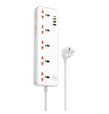 Мережевий подовжувач HOCO AC14A Rico 5-position socket(PD30W/1C3A) White (6942007607186)